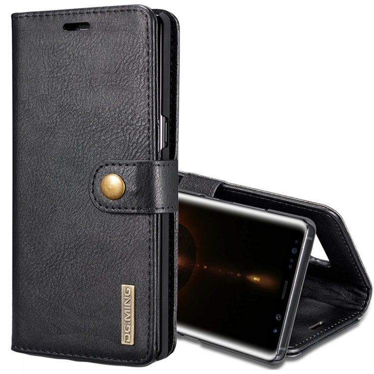 DG.MING for Galaxy Note 8 Crazy Horse Texture Horizontal Flip Detachable Magnetic Protective Case with Holder & Card Slots & Wallet (Black)