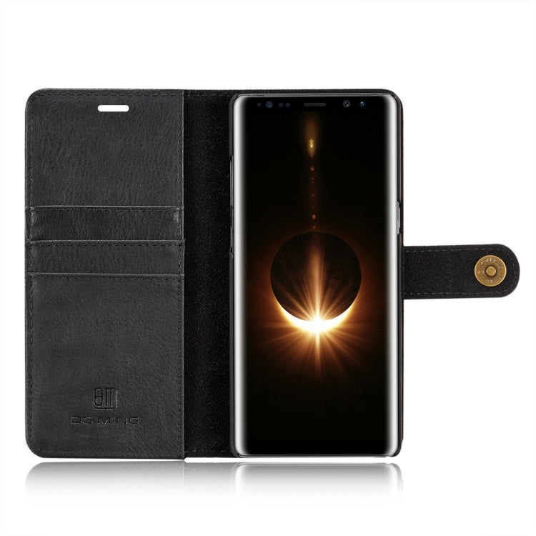 DG.MING for Galaxy Note 8 Crazy Horse Texture Horizontal Flip Detachable Magnetic Protective Case with Holder & Card Slots & Wallet (Black)