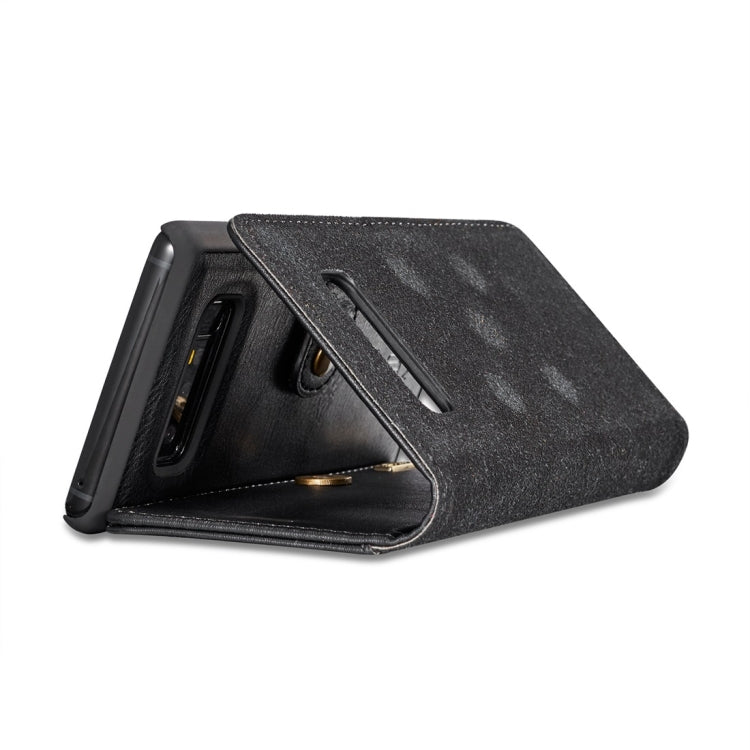 DG.MING for Galaxy Note 8 Crazy Horse Texture Horizontal Flip Detachable Magnetic Protective Case with Holder & Card Slots & Wallet (Black)