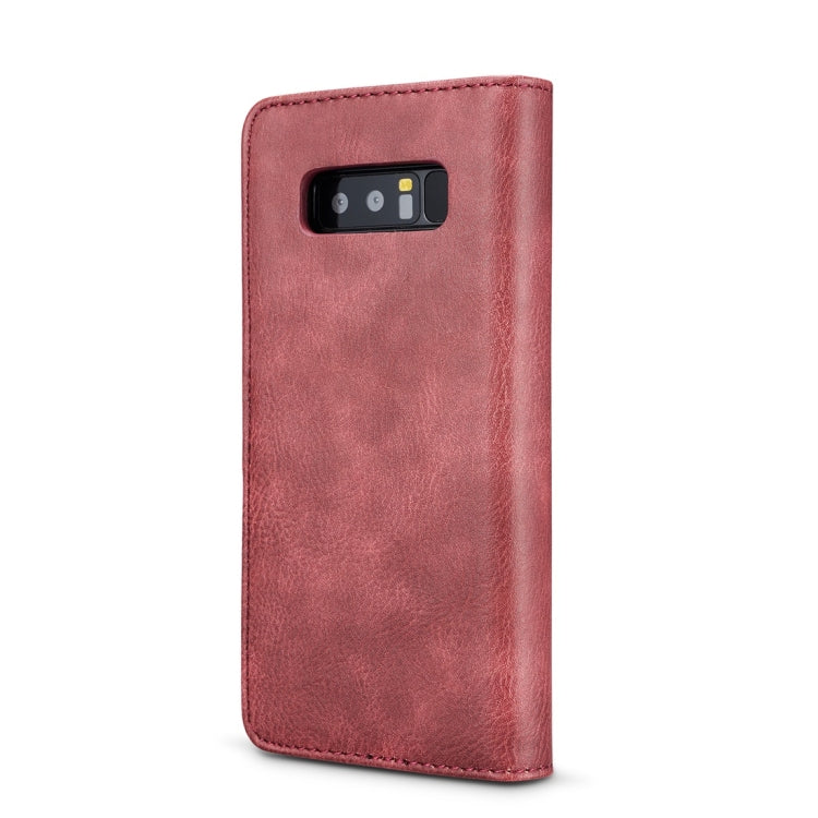DG.MING for Galaxy Note 8 Crazy Horse Texture Horizontal Flip Detachable Magnetic Protective Case with Holder & Card Slots & Wallet (Red)