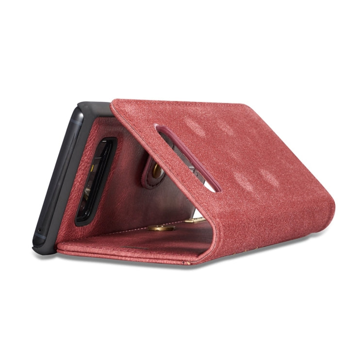 DG.MING for Galaxy Note 8 Crazy Horse Texture Horizontal Flip Detachable Magnetic Protective Case with Holder & Card Slots & Wallet (Red)