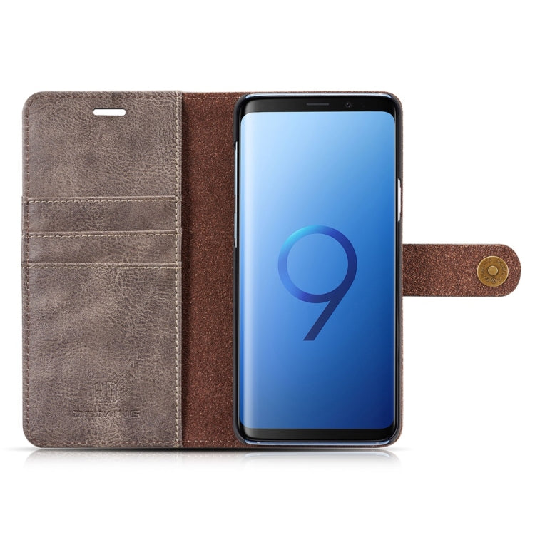 DG.MING for Galaxy S9+ Crazy Horse Texture Horizontal Flip Detachable Magnetic Protective Case with Holder & Card Slots & Wallet(Grey)