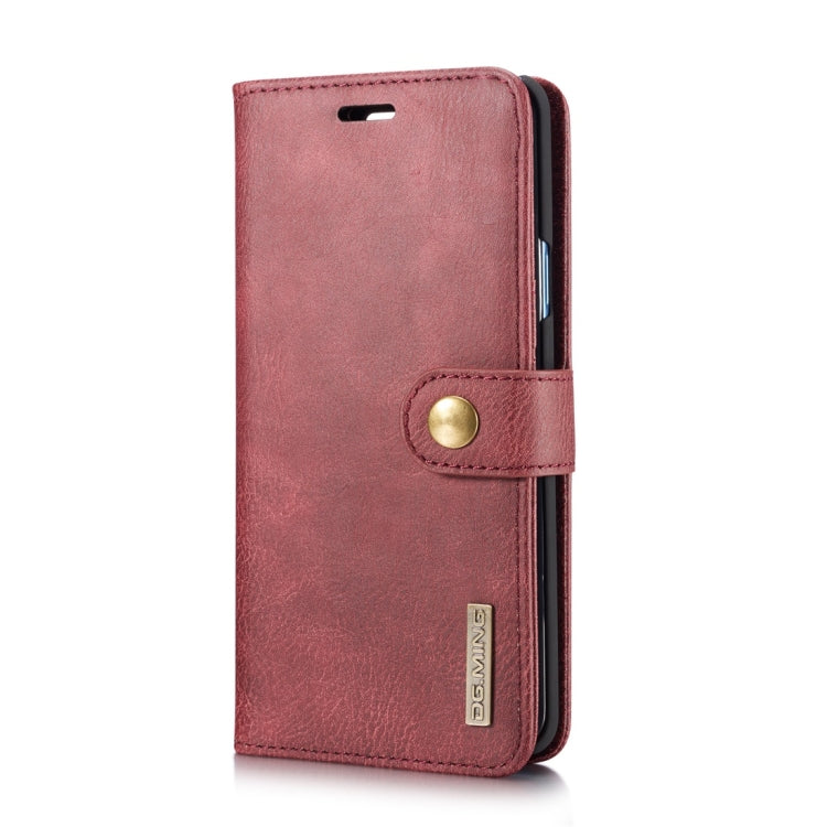 DG.MING for Galaxy S9+ Crazy Horse Texture Horizontal Flip Detachable Magnetic Protective Case with Holder & Card Slots & Wallet(Red)