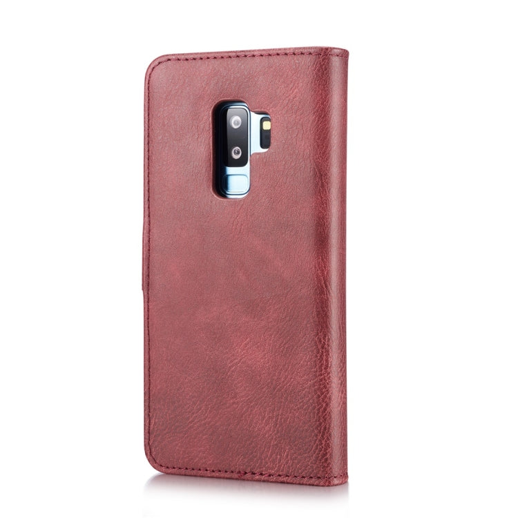 DG.MING for Galaxy S9+ Crazy Horse Texture Horizontal Flip Detachable Magnetic Protective Case with Holder & Card Slots & Wallet(Red)