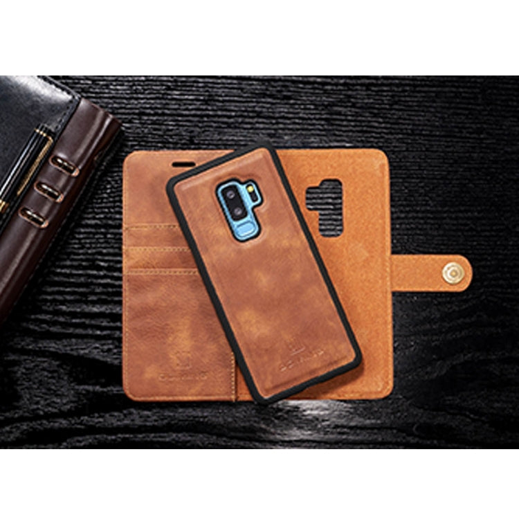 DG.MING for Galaxy S9+ Crazy Horse Texture Horizontal Flip Detachable Magnetic Protective Case with Holder & Card Slots & Wallet(Brown)