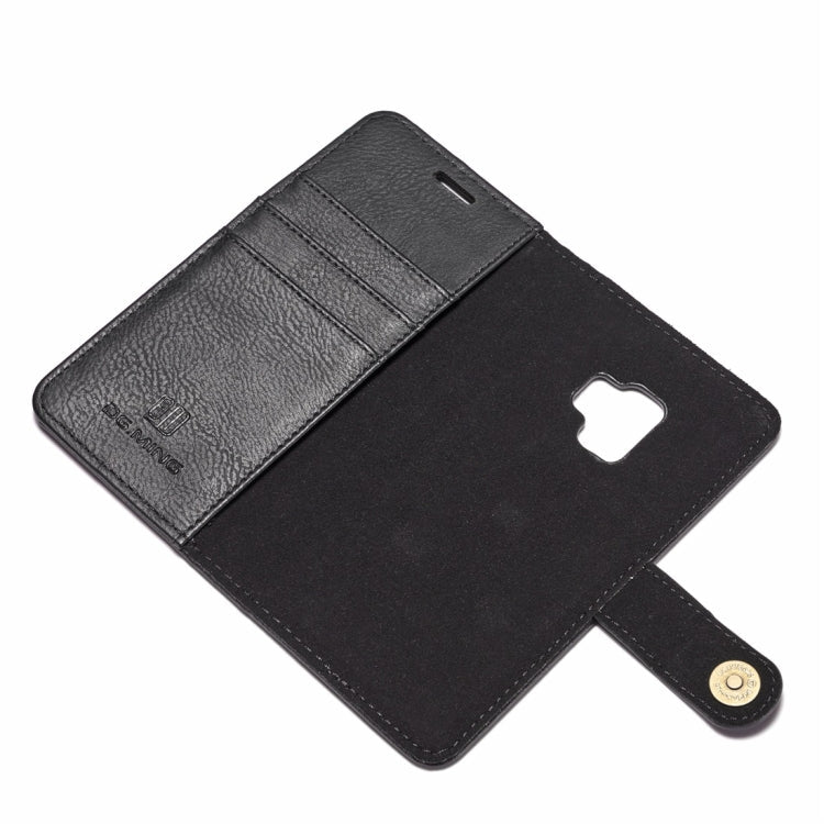 DG.MING for Galaxy S9 Crazy Horse Texture Horizontal Flip Detachable Magnetic Protective Case with Holder & Card Slots & Wallet(Black)