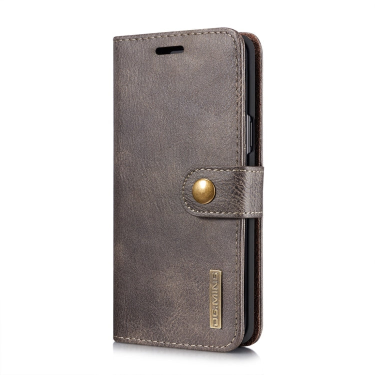 DG.MING for Galaxy S9 Crazy Horse Texture Horizontal Flip Detachable Magnetic Protective Case with Holder & Card Slots & Wallet(Grey)