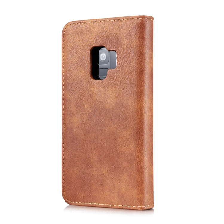 DG.MING for Galaxy S9 Crazy Horse Texture Horizontal Flip Detachable Magnetic Protective Case with Holder & Card Slots & Wallet(Brown)