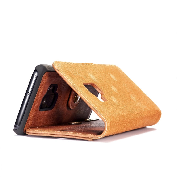 DG.MING for Galaxy S9 Crazy Horse Texture Horizontal Flip Detachable Magnetic Protective Case with Holder & Card Slots & Wallet(Brown)