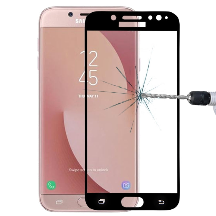 For Galaxy J7 (2017) (EU Version) 0.26mm 9H Surface Hardness 2.5D Curved Silk-screen Full Screen Tempered Glass Screen Protector, For Galaxy J7 (2017) (EU Version)