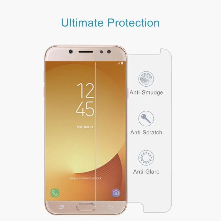 For Galaxy J7 (2017) (EU Version) 0.26mm 9H Surface Hardness 2.5D Explosion-proof Non-full Screen Tempered Glass Screen Film