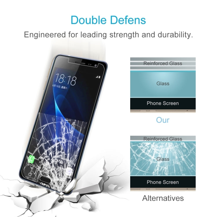 For Galaxy J3 (2017) (EU Version) 0.26mm 9H Surface Hardness 2.5D Explosion-proof Non-full Screen Tempered Glass Screen Film