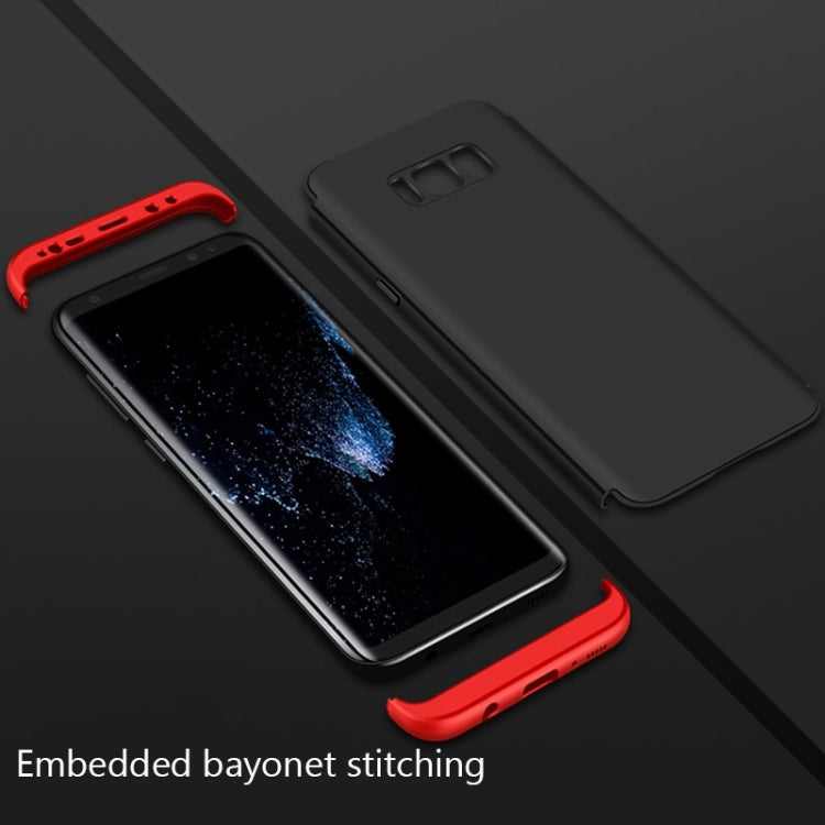 GKK for Galaxy S8 PC Three - paragraph Shield 360 Degrees Full Coverage Protective Case Back Cover(Red)