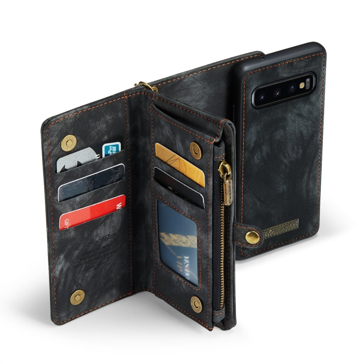 For Samsung Galaxy S10+ CaseMe-008 Detachable Multifunctional Flip Leather Phone Case(Black)