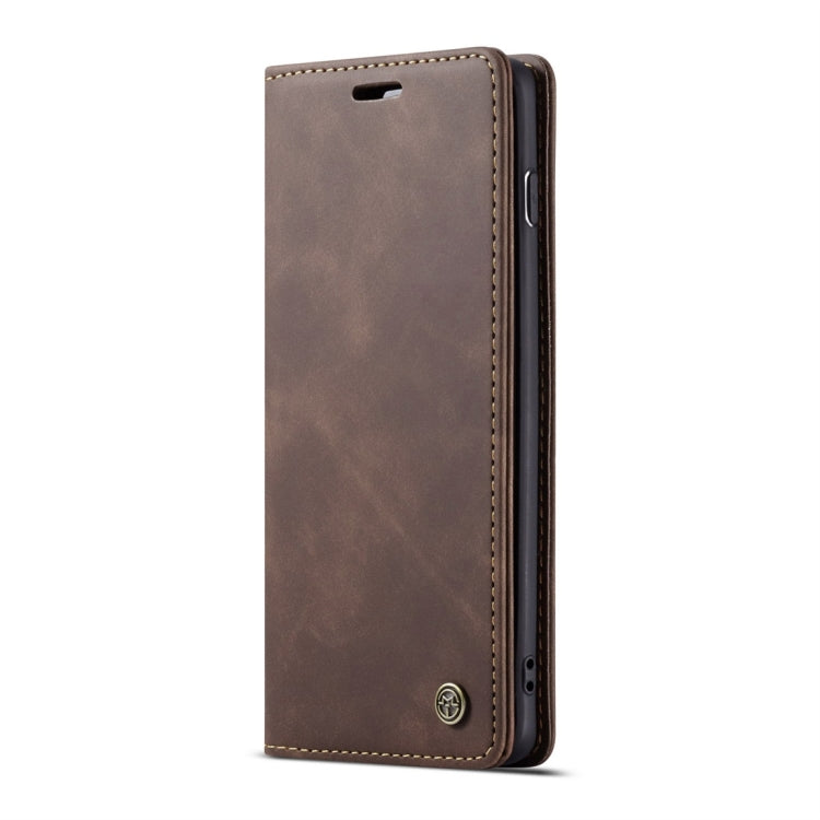 CaseMe-013 Multifunctional Retro Frosted Horizontal Flip Leather Case for Galaxy S10, with Card Slot & Holder & Wallet (Coffee)