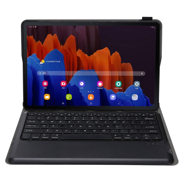 A970 Detachable Bluetooth Keyboard Ultrathin Horizontal Flip Leather Tablet Case for Samsung Galaxy Tab S7 FE T730 / T736 / S7+ T970 / T975 / T976, without Pen Slot