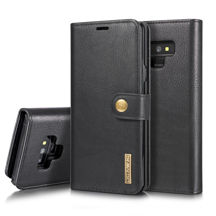DG.MING Crazy Horse Texture Flip Detachable Magnetic Leather Case for Galaxy Note 9, with Holder & Card Slots & Wallet(Black)