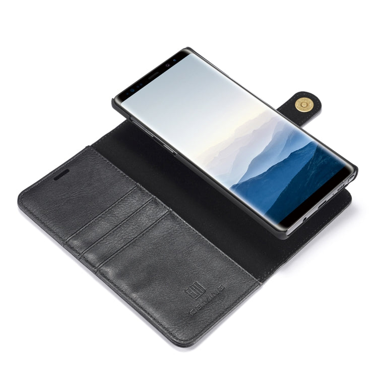 DG.MING Crazy Horse Texture Flip Detachable Magnetic Leather Case for Galaxy Note 9, with Holder & Card Slots & Wallet(Black)