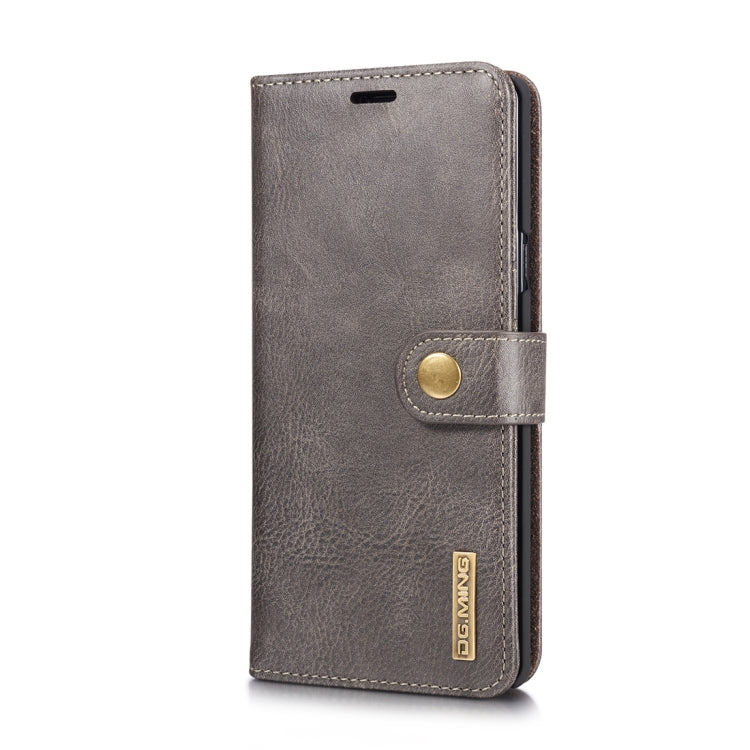 DG.MING Crazy Horse Texture Flip Detachable Magnetic Leather Case for Galaxy Note 9, with Holder & Card Slots & Wallet(Grey)
