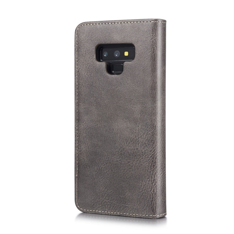 DG.MING Crazy Horse Texture Flip Detachable Magnetic Leather Case for Galaxy Note 9, with Holder & Card Slots & Wallet(Grey)