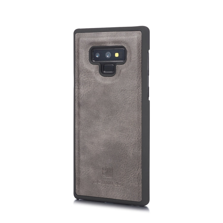 DG.MING Crazy Horse Texture Flip Detachable Magnetic Leather Case for Galaxy Note 9, with Holder & Card Slots & Wallet(Grey)