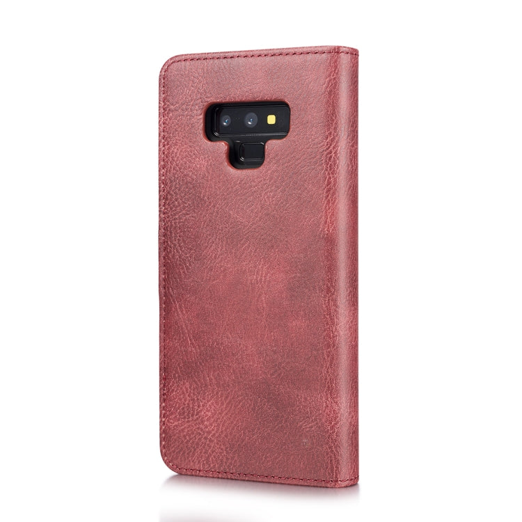 DG.MING Crazy Horse Texture Flip Detachable Magnetic Leather Case for Galaxy Note 9, with Holder & Card Slots & Wallet(Red)