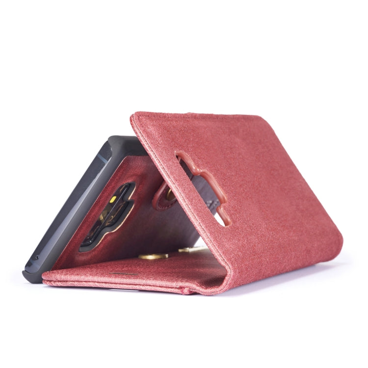 DG.MING Crazy Horse Texture Flip Detachable Magnetic Leather Case for Galaxy Note 9, with Holder & Card Slots & Wallet(Red)