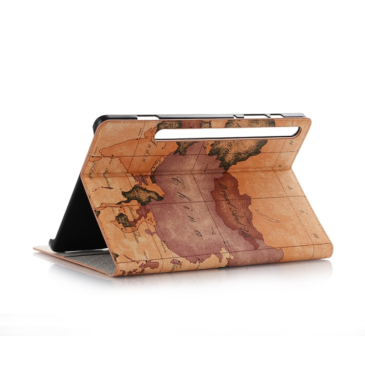For Galaxy Tab S6 T860 / T865 Map Texture Horizontal Flip Leather Case with Holder & Card Slots & Wallet, Random Texture Delivery, For Galaxy Tab S6 T860 / T865