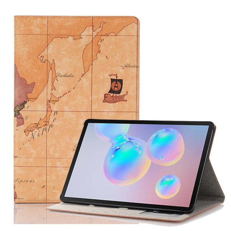 For Galaxy Tab S6 T860 / T865 Map Texture Horizontal Flip Leather Case with Holder & Card Slots & Wallet, Random Texture Delivery, For Galaxy Tab S6 T860 / T865