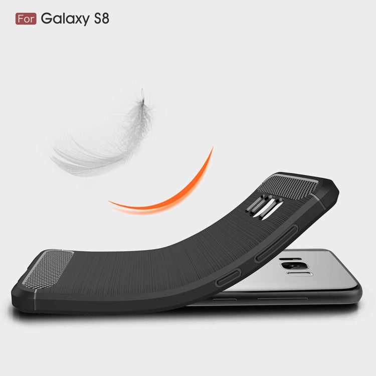 For Galaxy S8 Brushed Carbon Fiber Texture Shockproof TPU Protective Cover Case, For Samsung Galaxy S8, For Galaxy S8