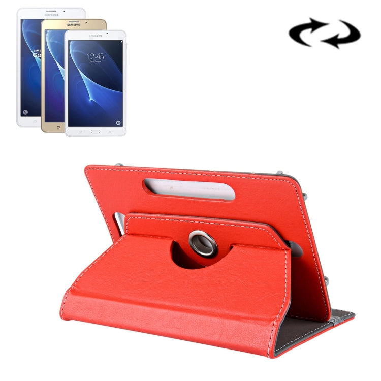 7 inch Tablets Leather Case Crazy Horse Texture 360 Degrees Rotation Protective Case Shell with Holder for Galaxy Tab A 7.0 (2016) / T280 & Tab 4 7.0 / T230 & Tab Q T2558, Colorfly G708, Asus ZenPad 7.0 Z370CG, Huawei MediaPad T1 7.0 / T1-701u