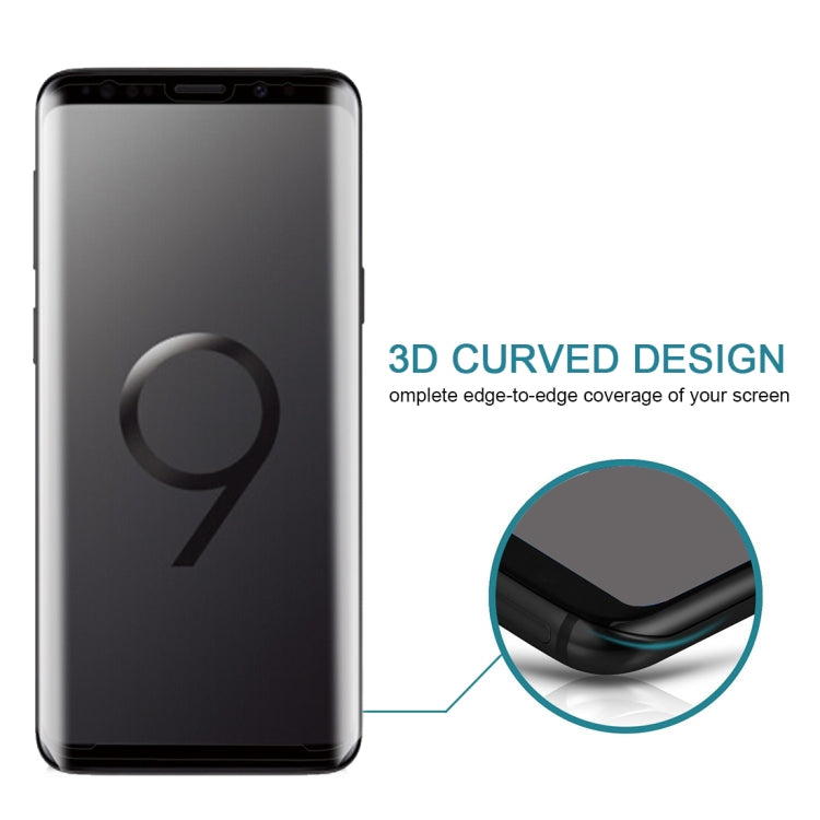 For Galaxy S9+ 9H Surface Hardness 3D Curved Edge Anti-scratch Full Screen HD Tempered Glass Screen Protector, For Galaxy S9+