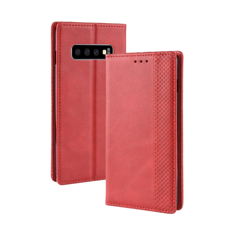 Magnetic Buckle Retro Crazy Horse Texture Horizontal Flip Leather Case for Galaxy S10 (5G), with Holder & Card Slots & Photo Frame, For Galaxy S10 (5G)