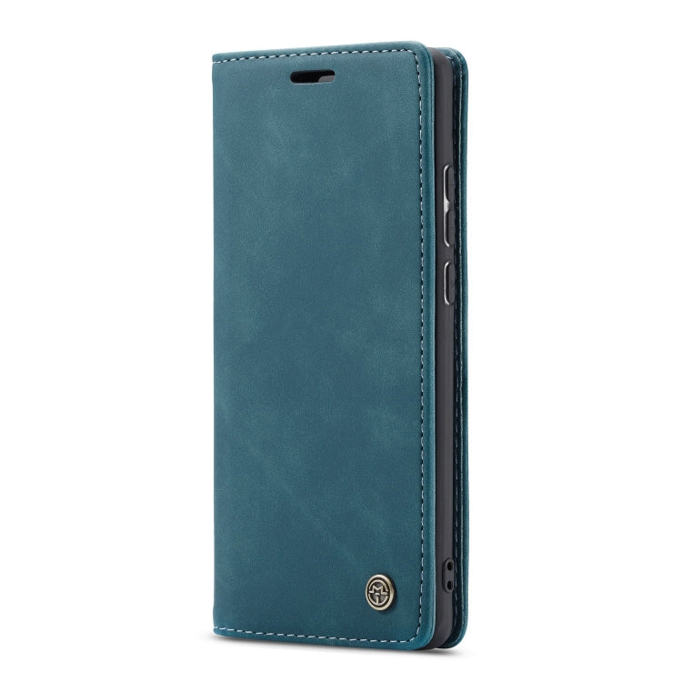 CaseMe-013 Multifunctional Retro Frosted Horizontal Flip Leather Case for Galaxy A70, with Card Slot & Holder & Zipper Wallet & Photo Frame(Blue)