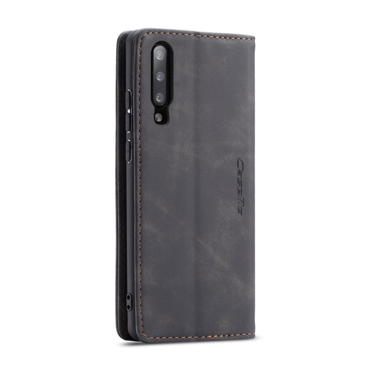 CaseMe-013 Multifunctional Retro Frosted Horizontal Flip Leather Case for Galaxy A30S / A50S / A50, with Card Slot & Holder & Zipper Wallet & Photo Frame(Black)