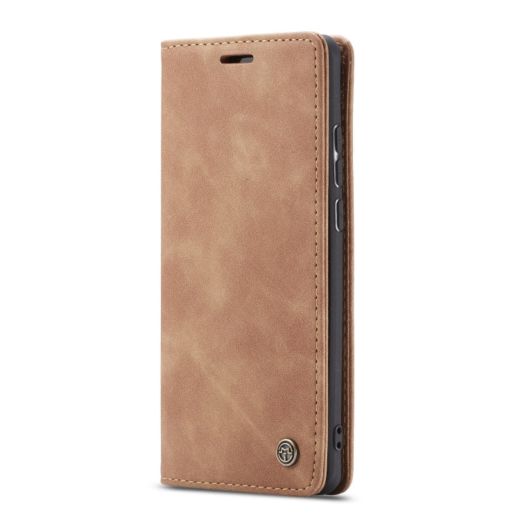 CaseMe-013 Multifunctional Retro Frosted Horizontal Flip Leather Case for Galaxy A30S / A50S / A50, with Card Slot & Holder & Zipper Wallet & Photo Frame(Brown)