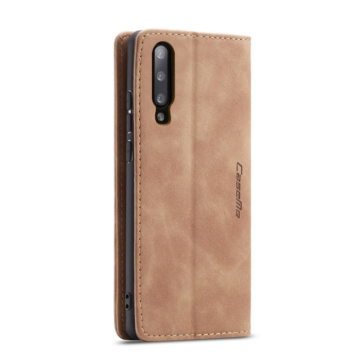 CaseMe-013 Multifunctional Retro Frosted Horizontal Flip Leather Case for Galaxy A30S / A50S / A50, with Card Slot & Holder & Zipper Wallet & Photo Frame(Brown)
