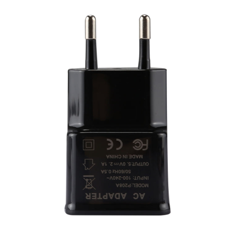 5V 2.1A Intelligent Identification USB Charger with 1m USB to USB-C / Type-C Charging Cable, EU Plug