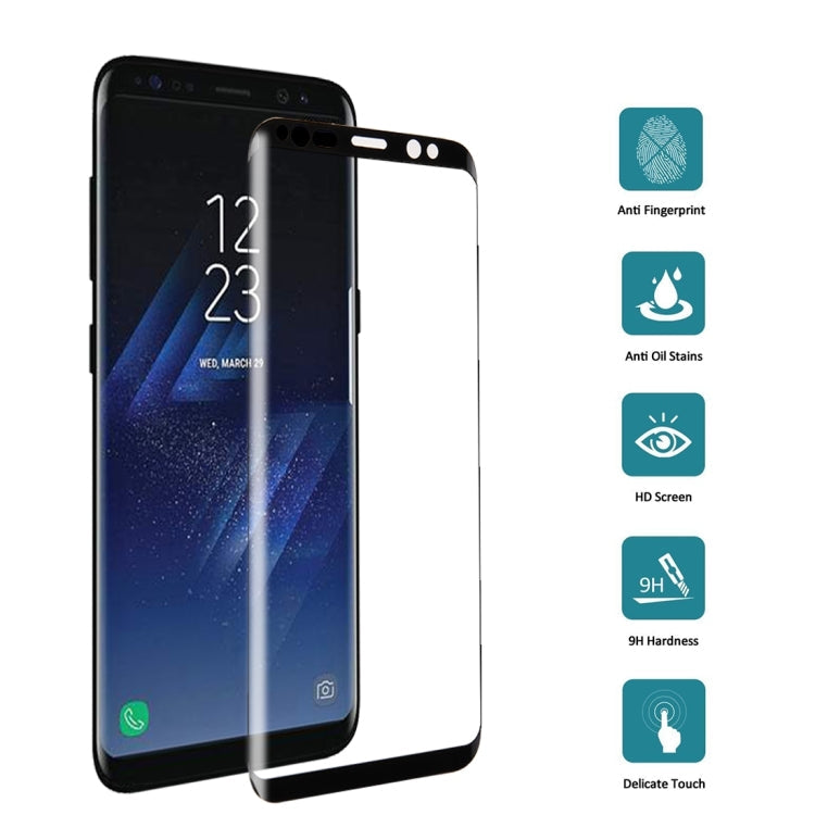 For Galaxy S8+ / G955 0.26mm 9H Surface Hardness 3D Curved Silk-screen Full Screen Tempered Glass Screen Protector with Fully Adhesive, For Galaxy S8+ / G955 Adhesive