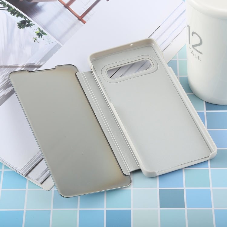 PU Electroplating Mirror Horizontal Flip Leather Case for Galaxy S10, with Holder, For Galaxy S10