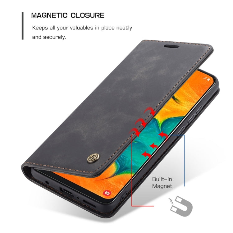 CaseMe-013 Multifunctional Retro Frosted Horizontal Flip Leather Case for Galaxy A40, with Card Slot & Holder & Wallet(Black)