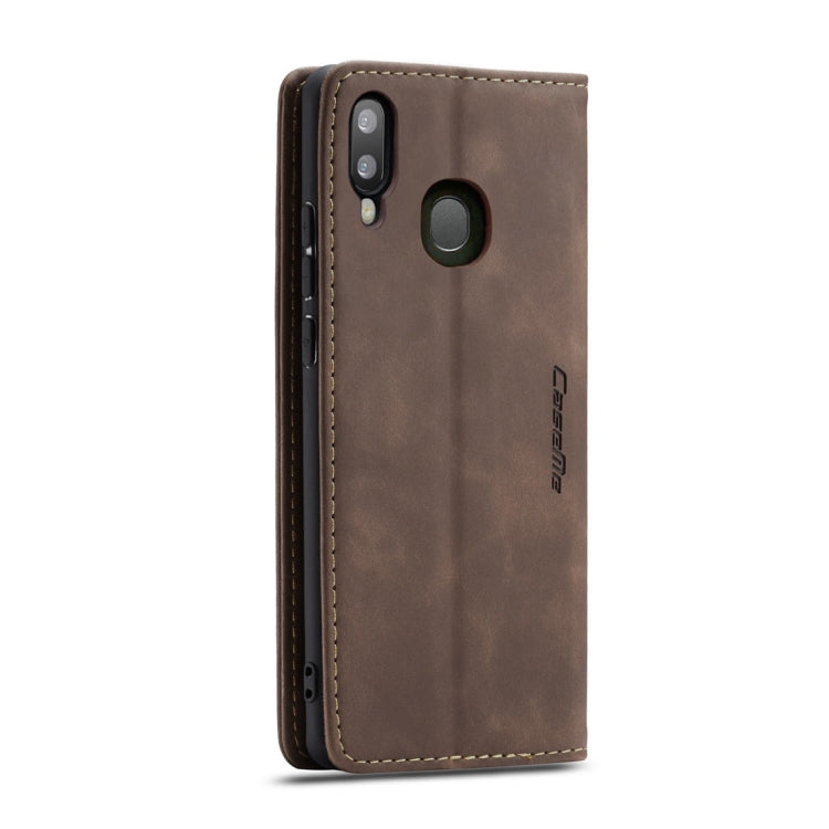 CaseMe-013 Multifunctional Retro Frosted Horizontal Flip Leather Case for Galaxy A40, with Card Slot & Holder & Wallet(Coffee)