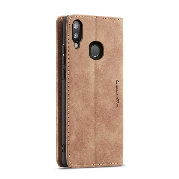 CaseMe-013 Multifunctional Retro Frosted Horizontal Flip Leather Case for Galaxy A40, with Card Slot & Holder & Wallet(Brown)
