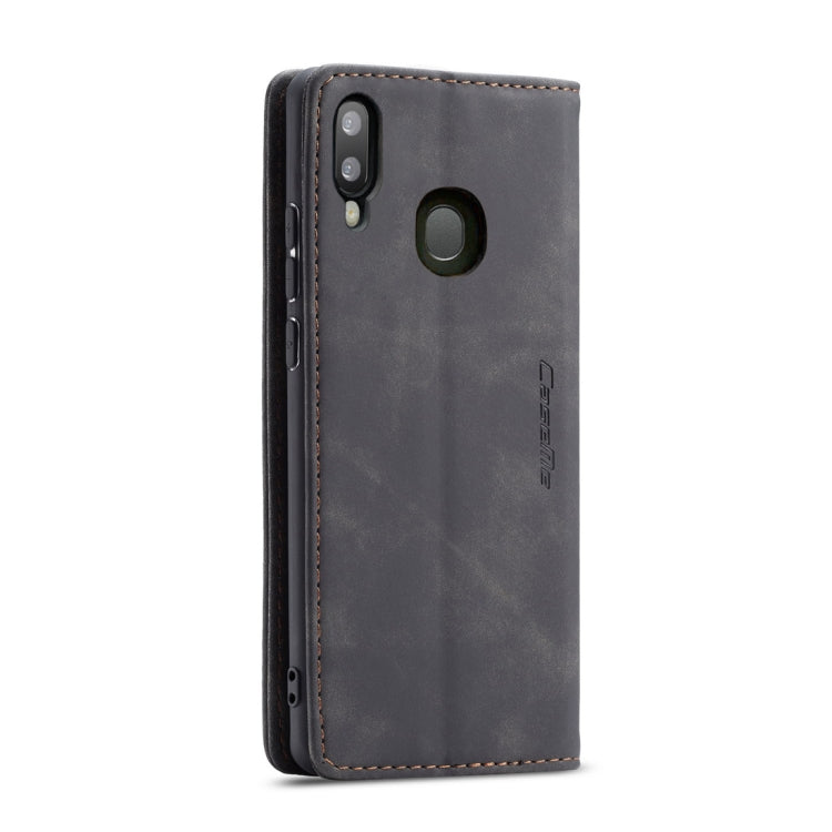 CaseMe-013 Multifunctional Retro Frosted Horizontal Flip Leather Case for Galaxy A20 / A30, with Card Slot & Holder & Wallet (Black)