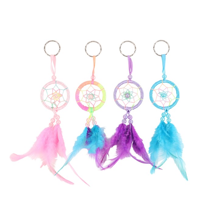 Set of 32 Mini Pastel Dreamcatchers on Display