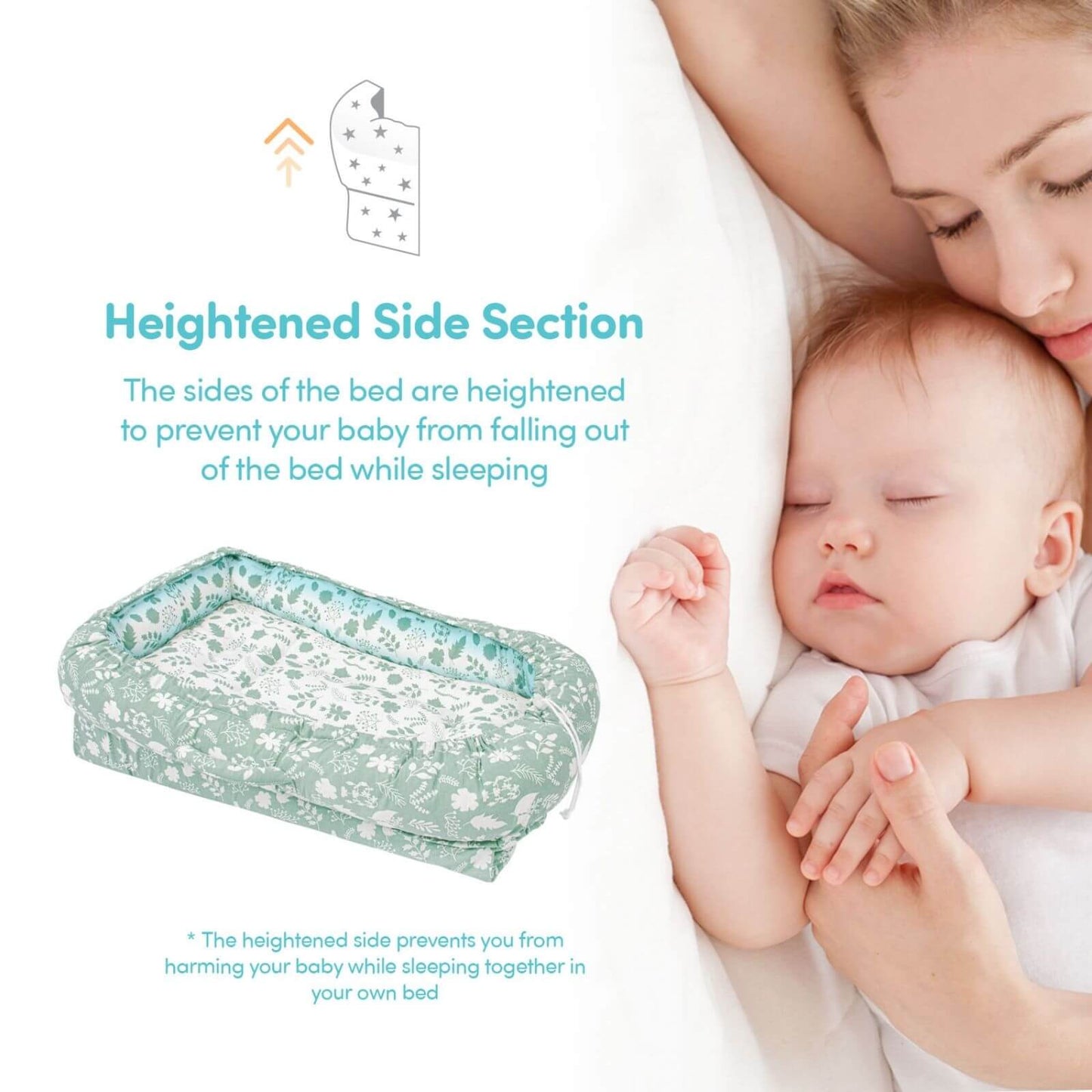 baby plus Mother Side Baby Reflux Bed - Green