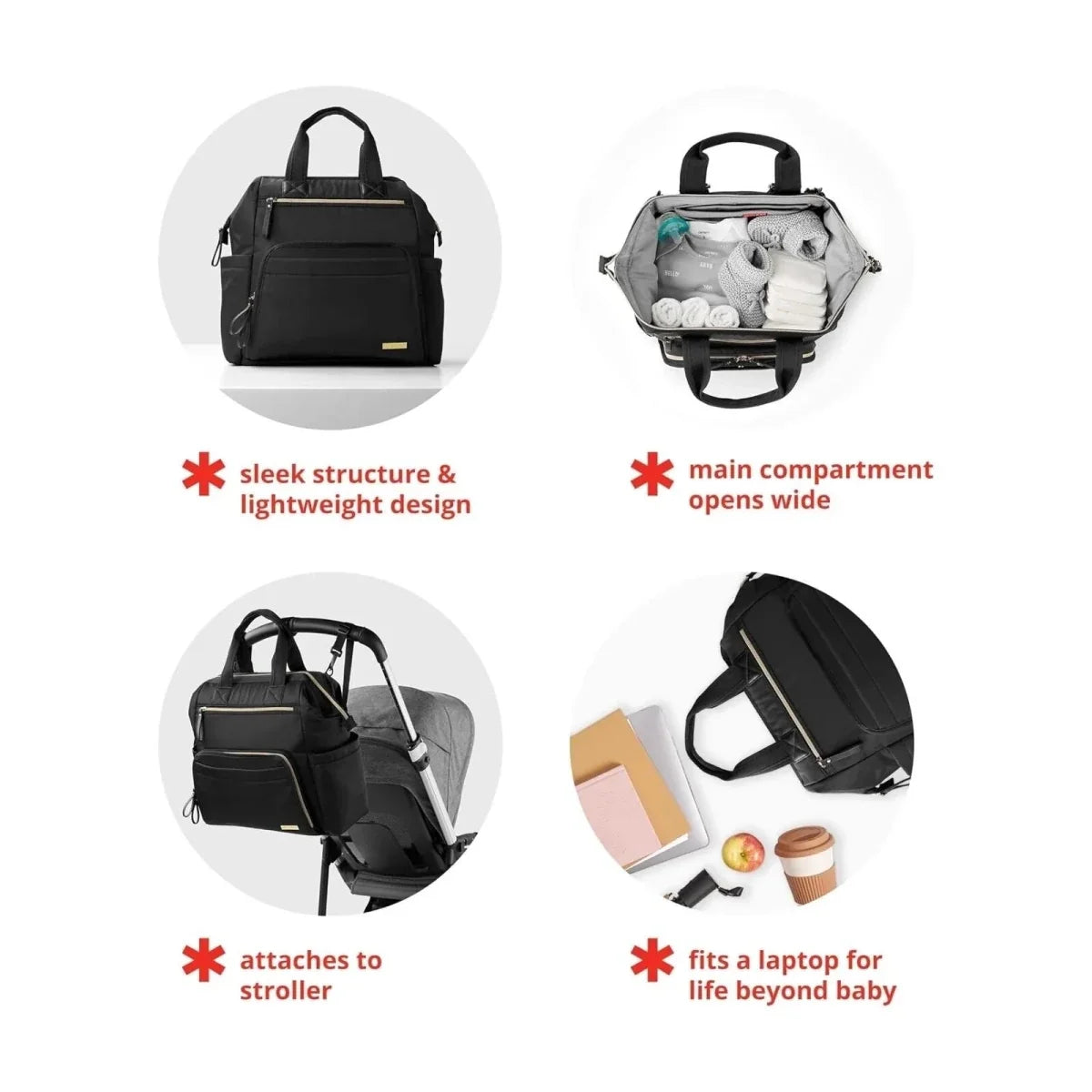 Skip Hop Main Frame Wide Open Backpack - Black