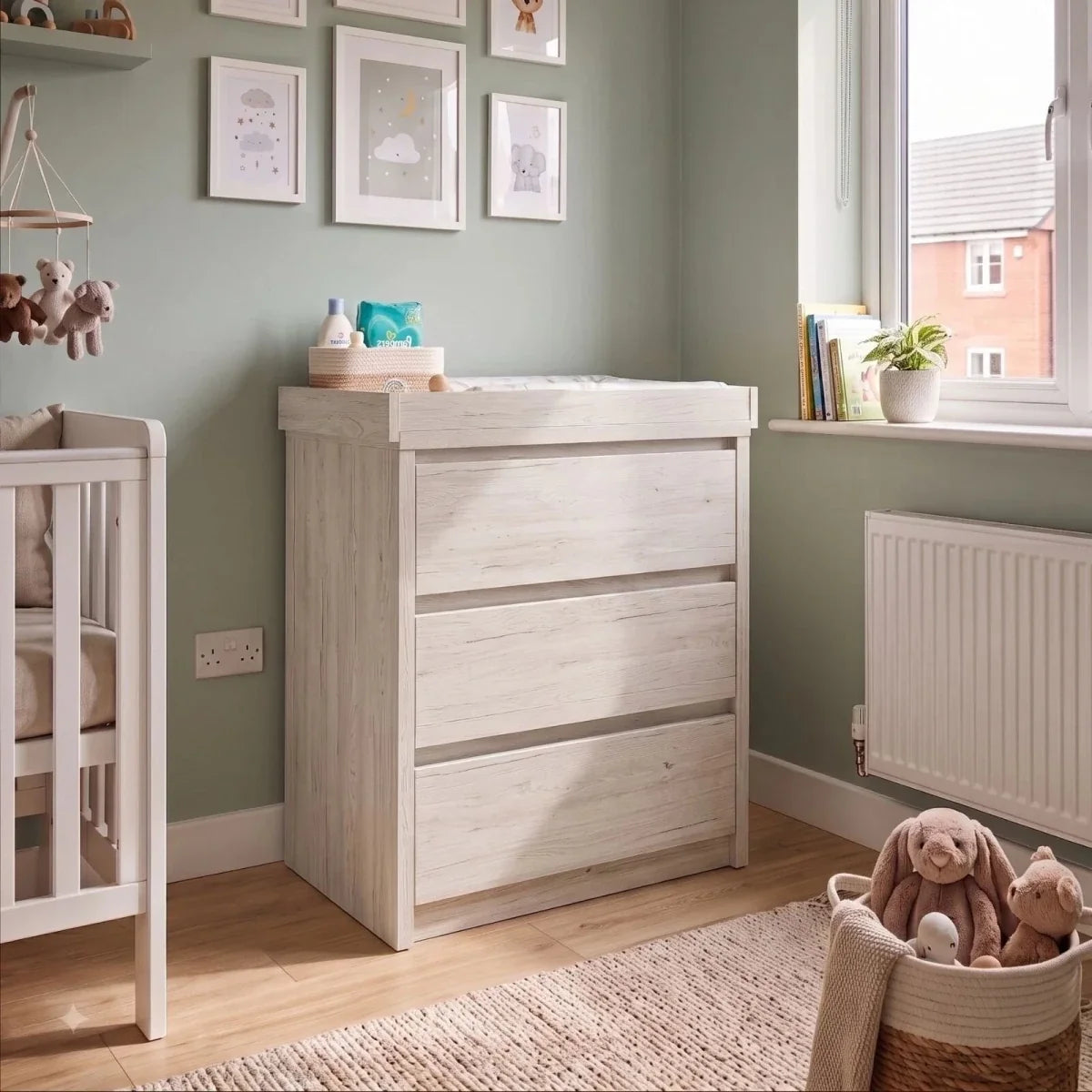 Shefa Kids 880 Baby Changing Unit - White Craft Oak