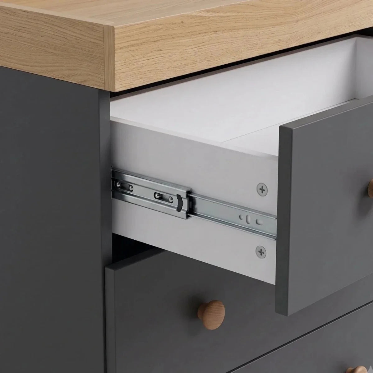 Shefa Kids 888 Changing Dresser - Graphite/Cremona Oak