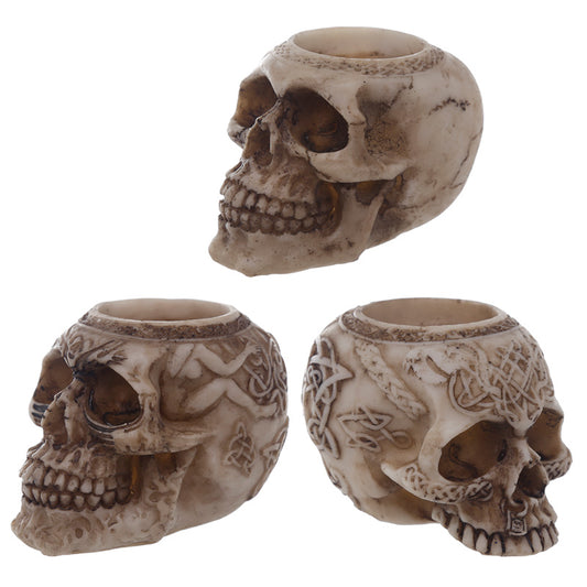 Tea Light Candle Holder - Skull